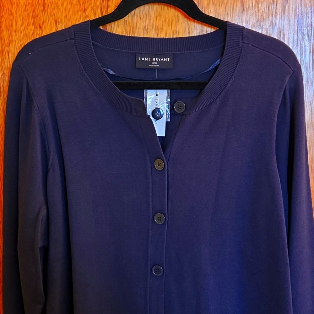 Lane Bryant Navy Blue Womens Cardigan - Size 18/20 - Picture 2 of 8